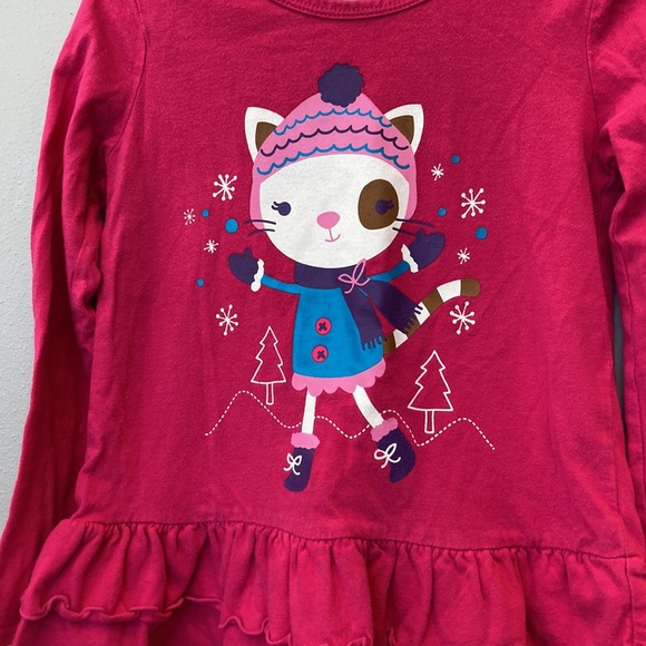 2 pink long sleeved shirts with a winter dresses kitty and a gem made butterfly - Picture 2 of 6